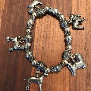 Cute dog charm stretch bracelet
